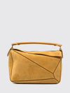 featherlight puzzle suede handbag with tubular handle
