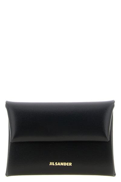 the jil sander folded coin purse in fine smooth calf leather embodies the puri