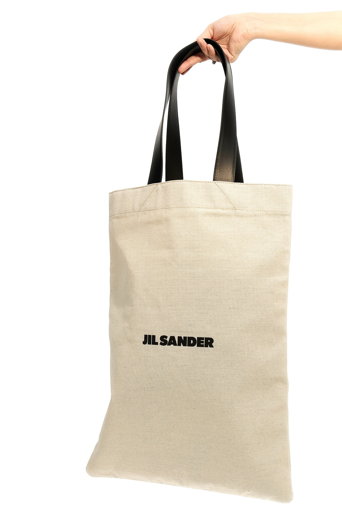 JIL SANDER OS flat shopper large canvas shopping bag