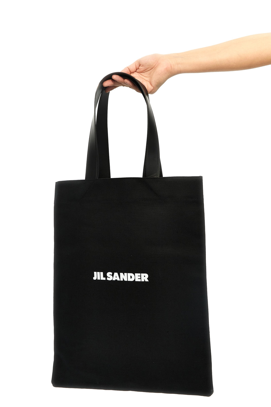 JIL SANDER OS flat shopper canvas shopping bag