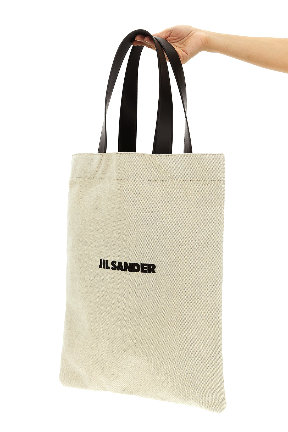 JIL SANDER OS flat shopper canvas shopping bag