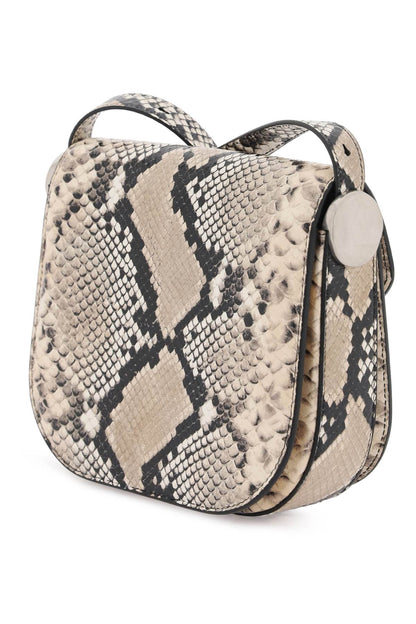 python leather coin shoulder bag with textured finish