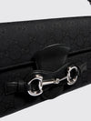 horsebit ristretto shoulder bag in gg monogram jacquard