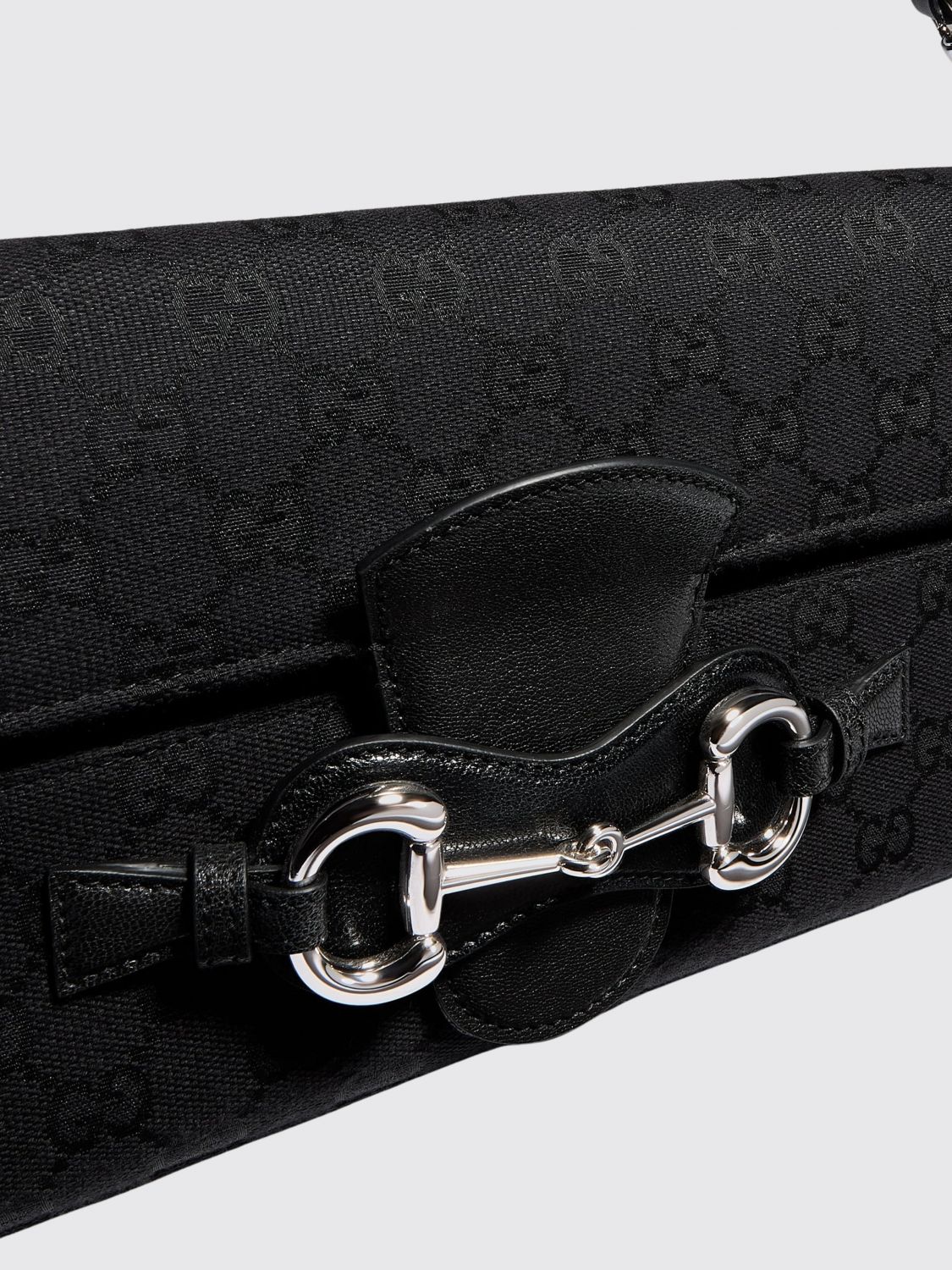 horsebit ristretto shoulder bag in gg monogram jacquard