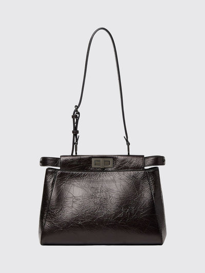 my peekaboo® shoulder bag in crackled calfskin with turn-lock closure