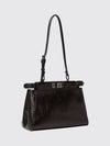 my peekaboo® shoulder bag in crackled calfskin with turn-lock closure