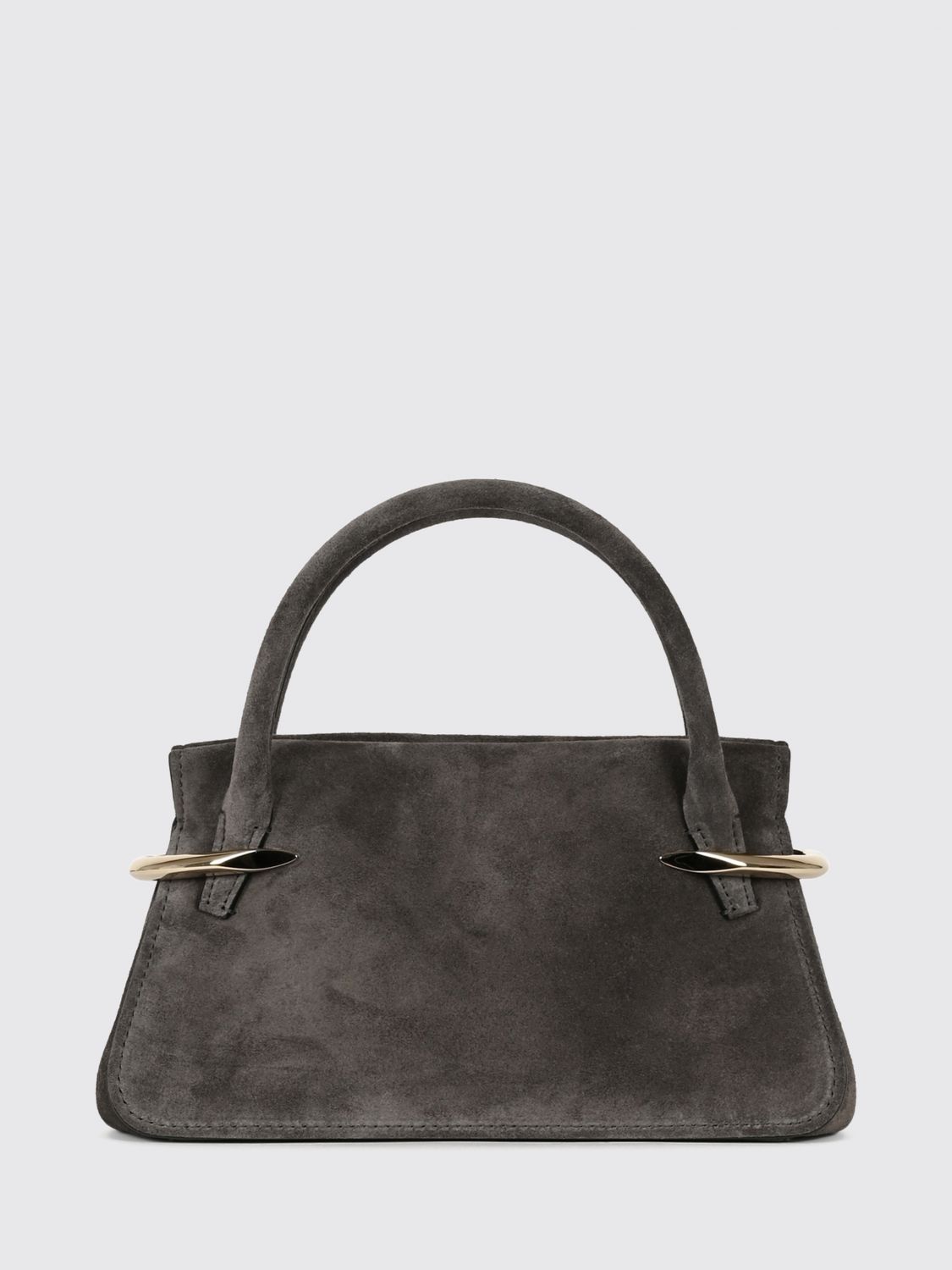 pinch flared suede calfskin mini bag