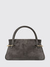 pinch flared suede calfskin mini bag