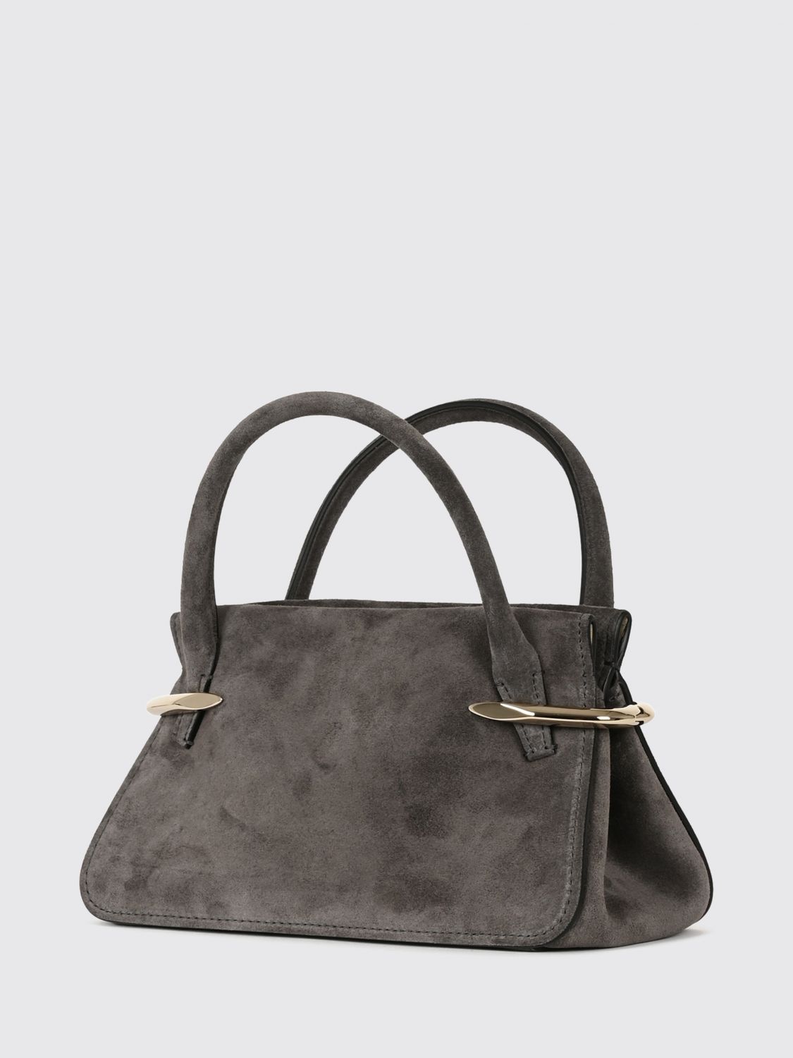 pinch flared suede calfskin mini bag