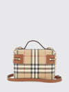 vintage check canvas mini handbag with shoulder strap