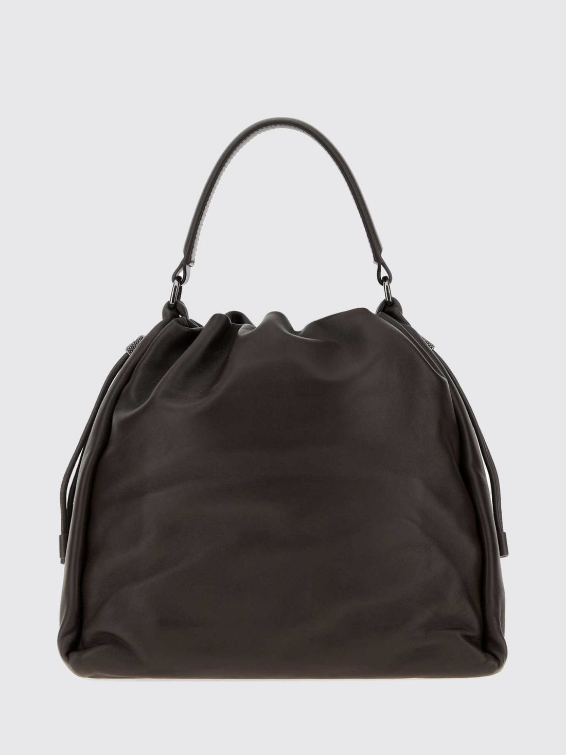 BRUNELLO CUCINELLI OS mellow smooth leather bucket bag with monili embellishment