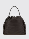 mellow smooth leather bucket bag with monili embellishment