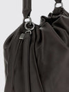 mellow smooth leather bucket bag with monili embellishment
