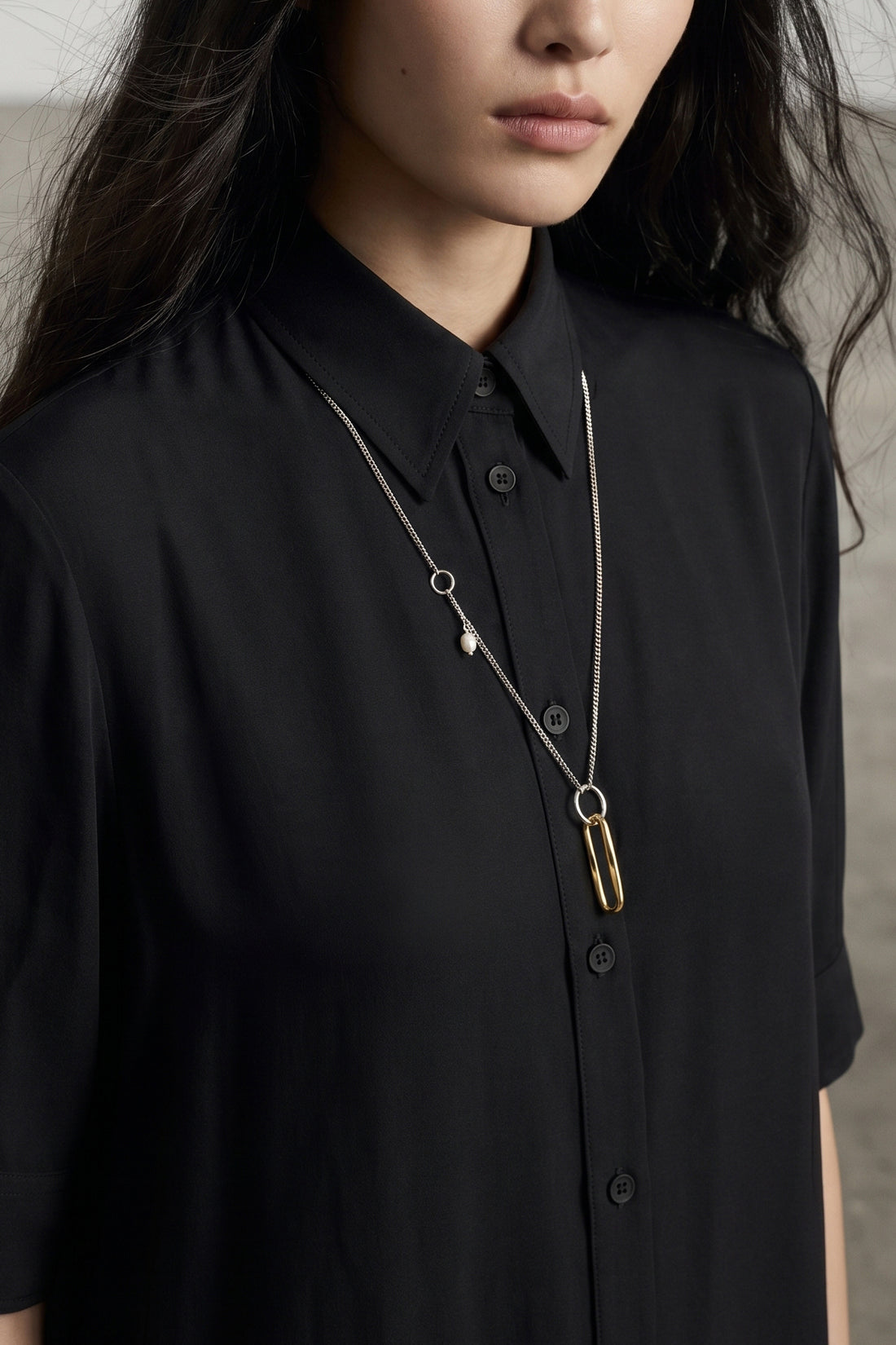 JIL SANDER OS 601 chain necklace in handmade brass