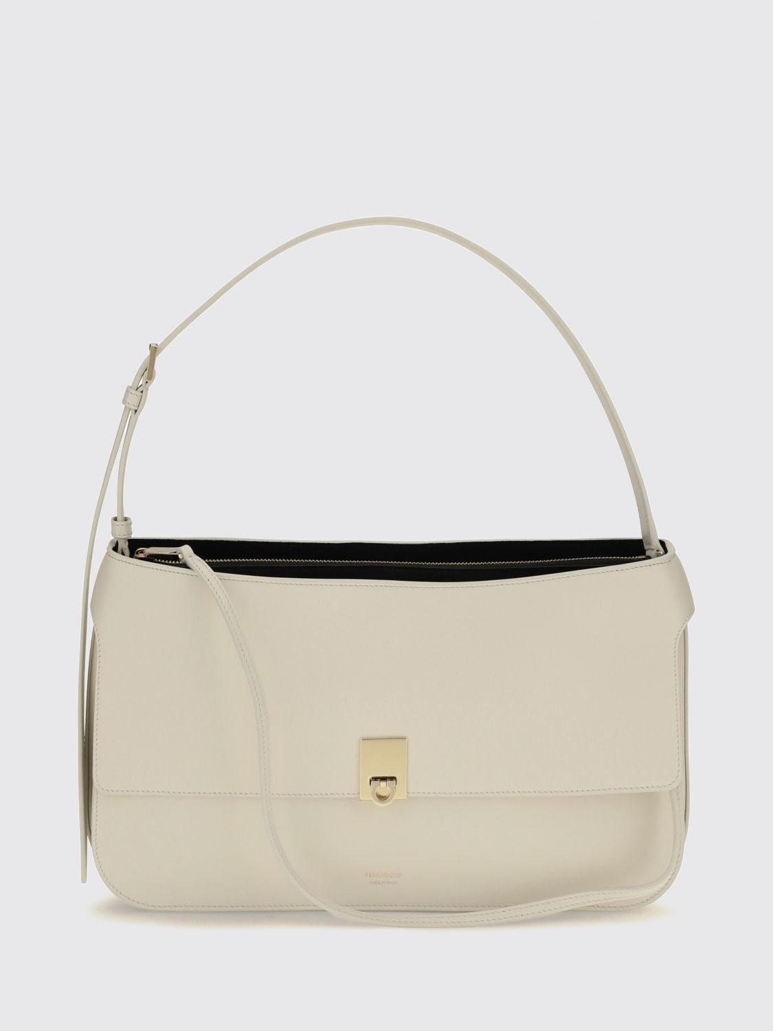 cara smooth calfskin shoulder bag with adjustable handle
