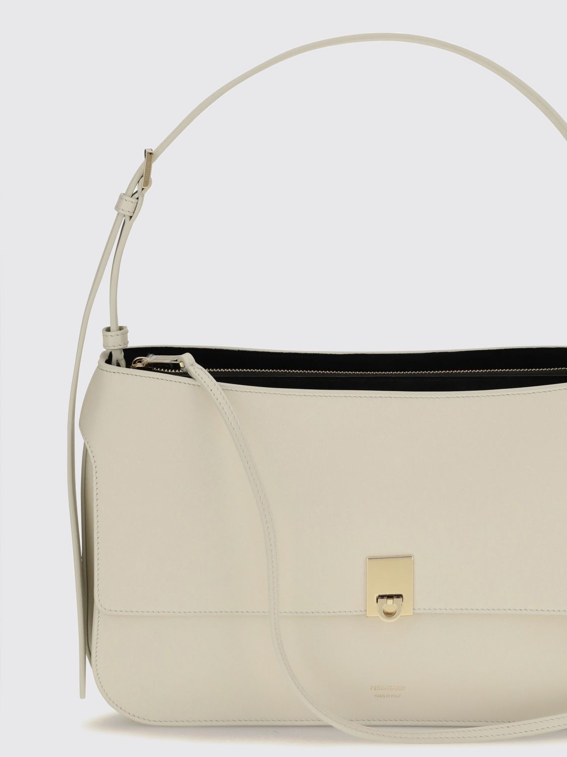 cara smooth calfskin shoulder bag with adjustable handle