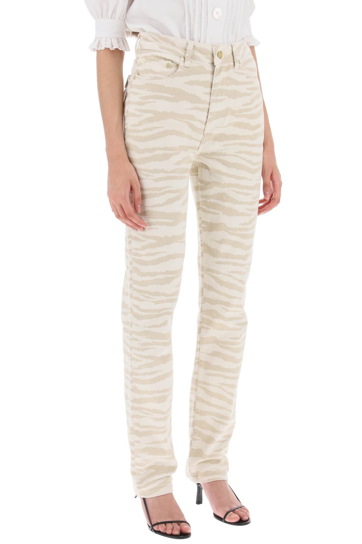 'swigy' printed denim jeans