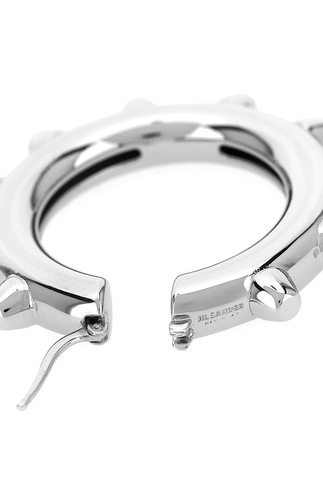 JIL SANDER OS 731 hoop earrings in handmade brass