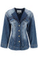 "denim blazer with sparkle