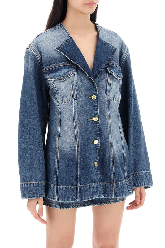 "denim blazer with sparkle