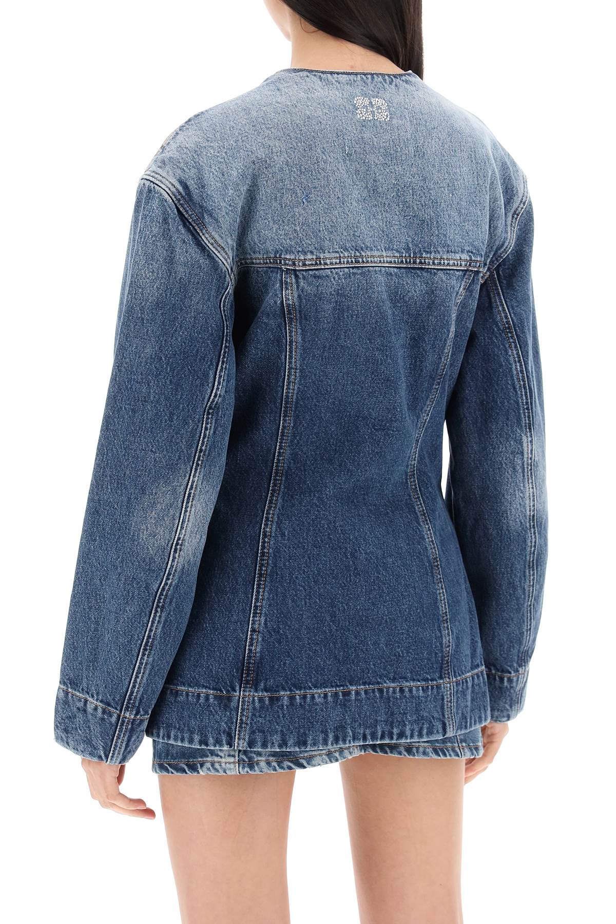 "denim blazer with sparkle