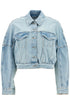 stretch denim bomber jacket in 8