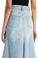 flared denim skirt.