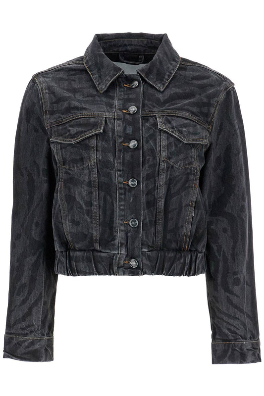 cut

short denim jacket with laser-cut