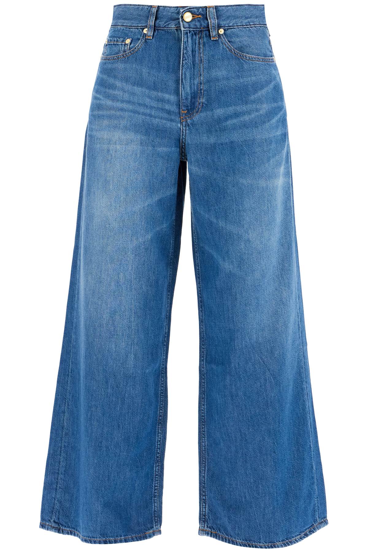 lightweight denim wide leg jeans