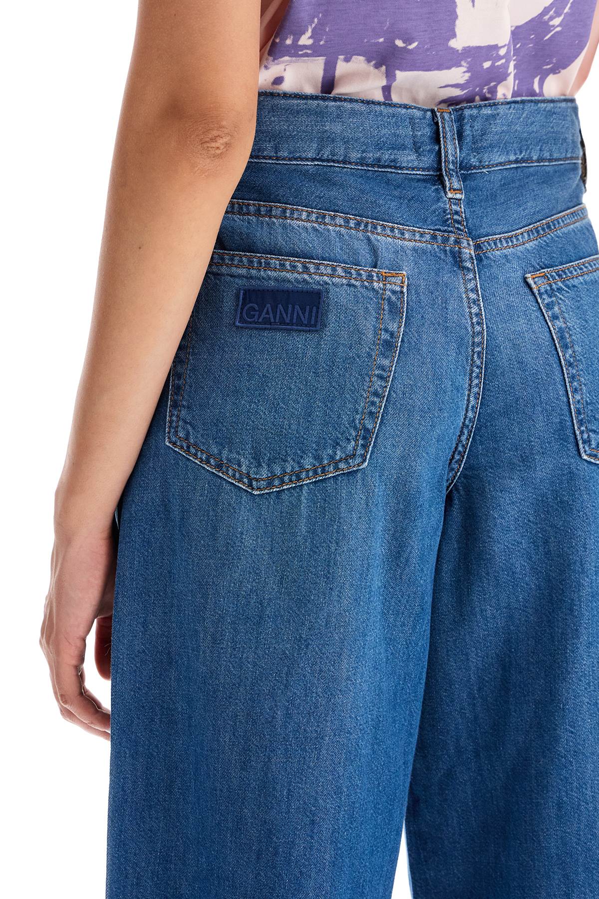 lightweight denim wide leg jeans