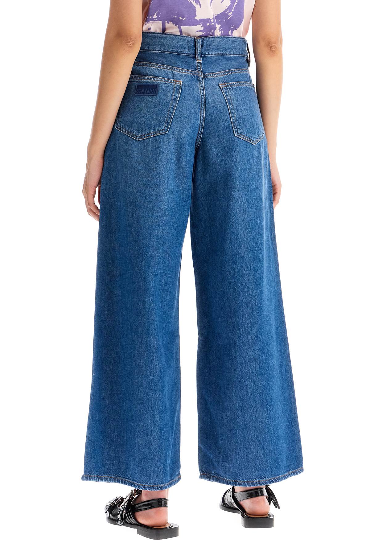 lightweight denim wide leg jeans