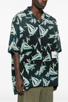vintage-effect cotton blend shirt