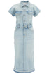 stretch denim midi dress in 8