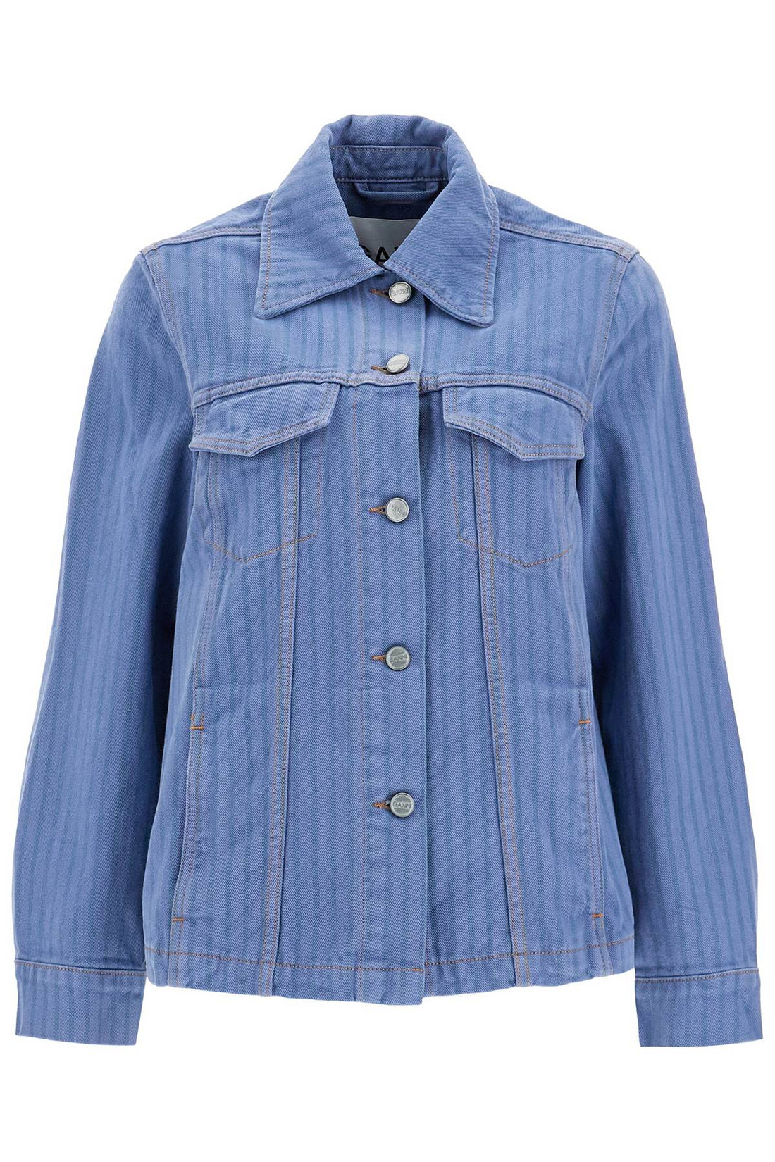 &quot;striped overdyed denim jacket