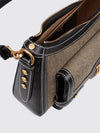 b-buzz monogram fabric and leather shoulder bag