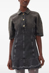 tint edge dress in stretch cotton denim