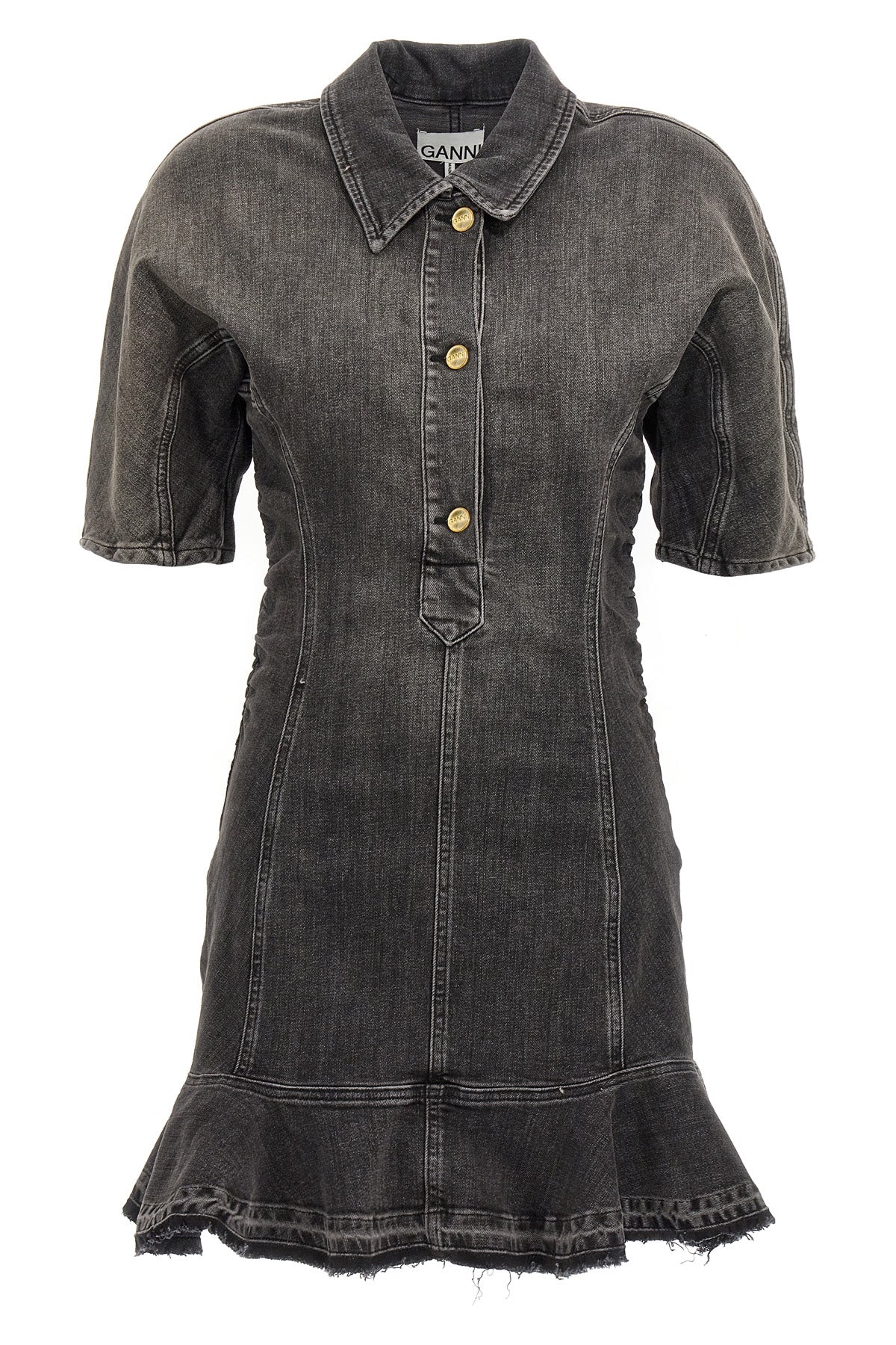 tint edge dress in stretch cotton denim