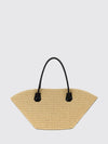 antigona sunset raffia shoulder bag with double handle