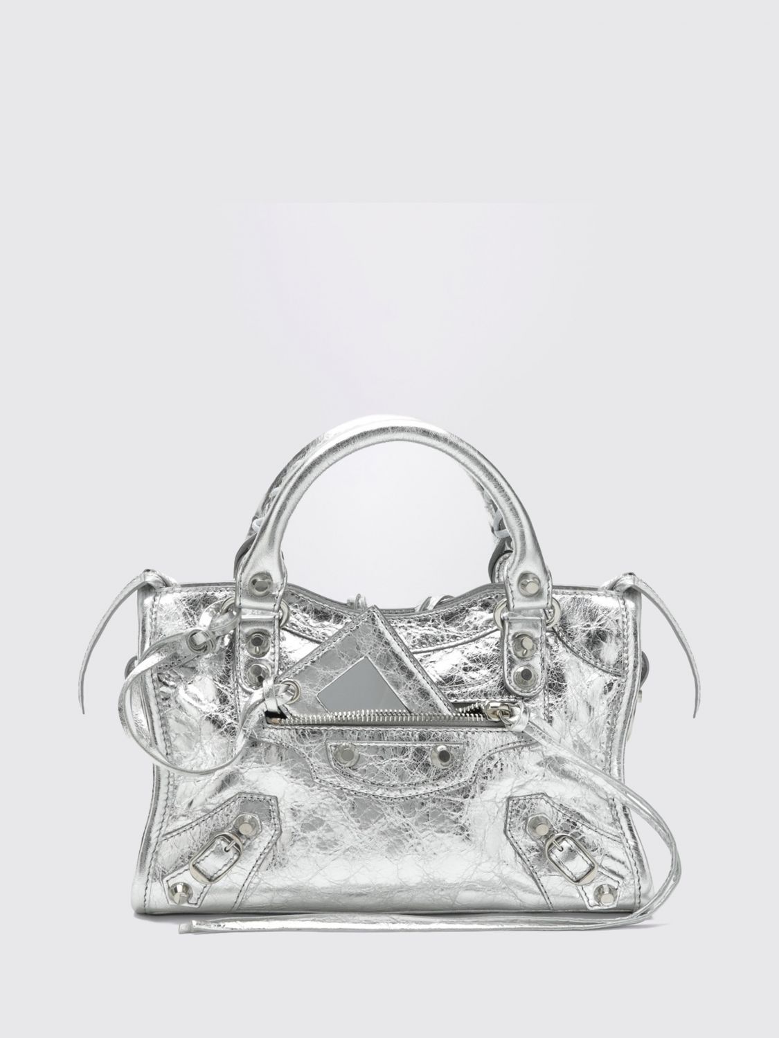 mini le city studded arena lambskin handbag