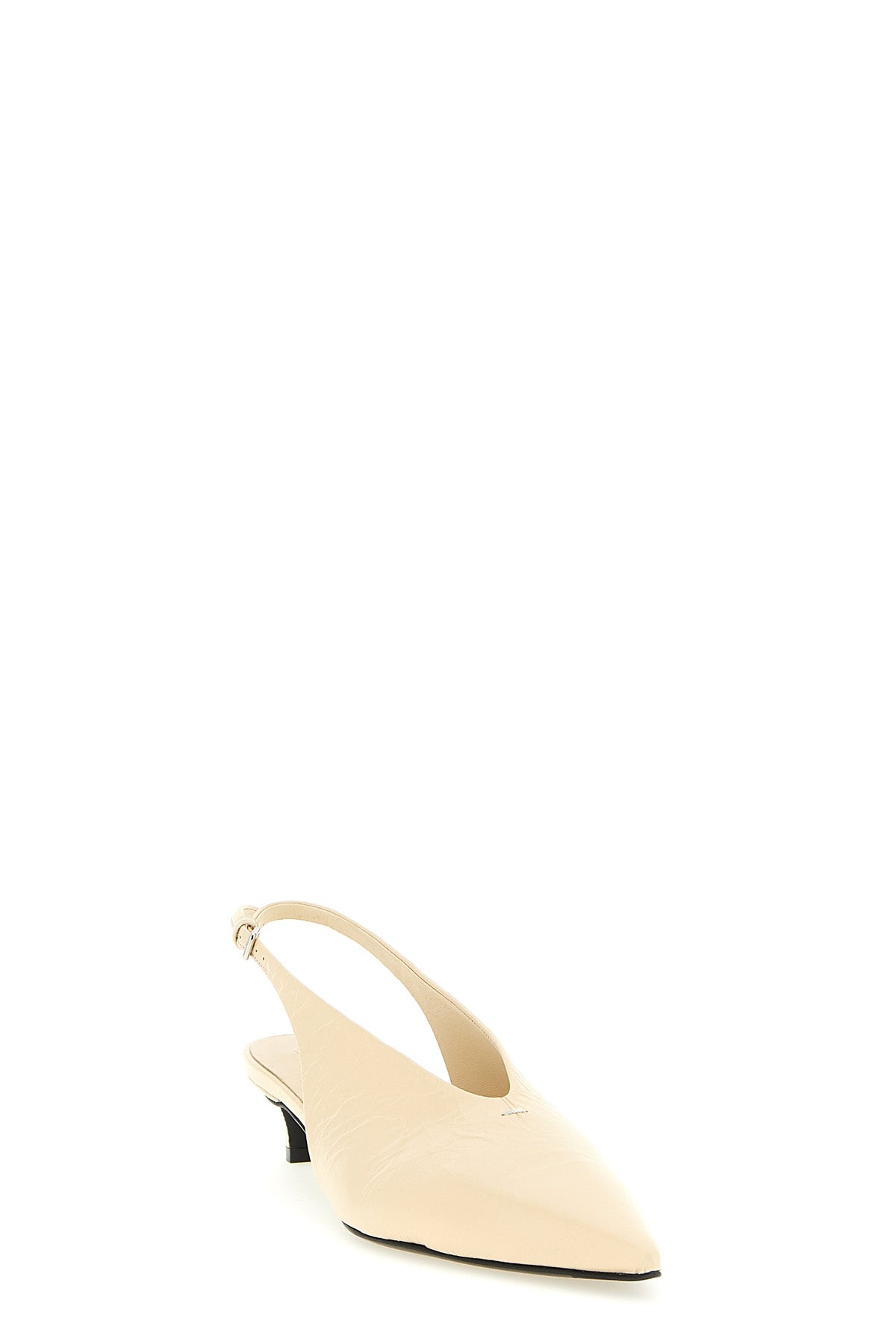 craquelé leather slingbacks