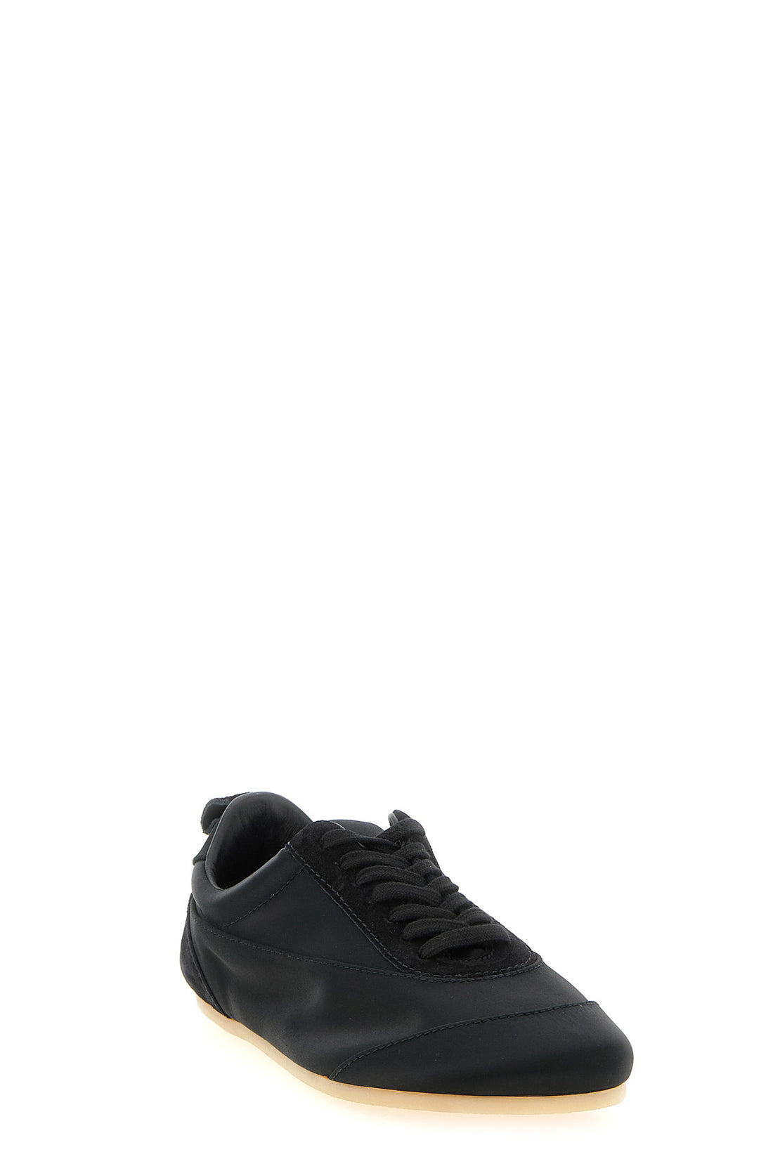 JIL SANDER 37 etage tone-on-tone satin and suede sneakers
