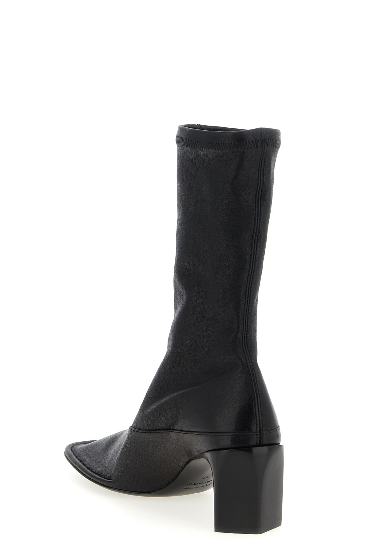 stretch nappa leather ankle boots