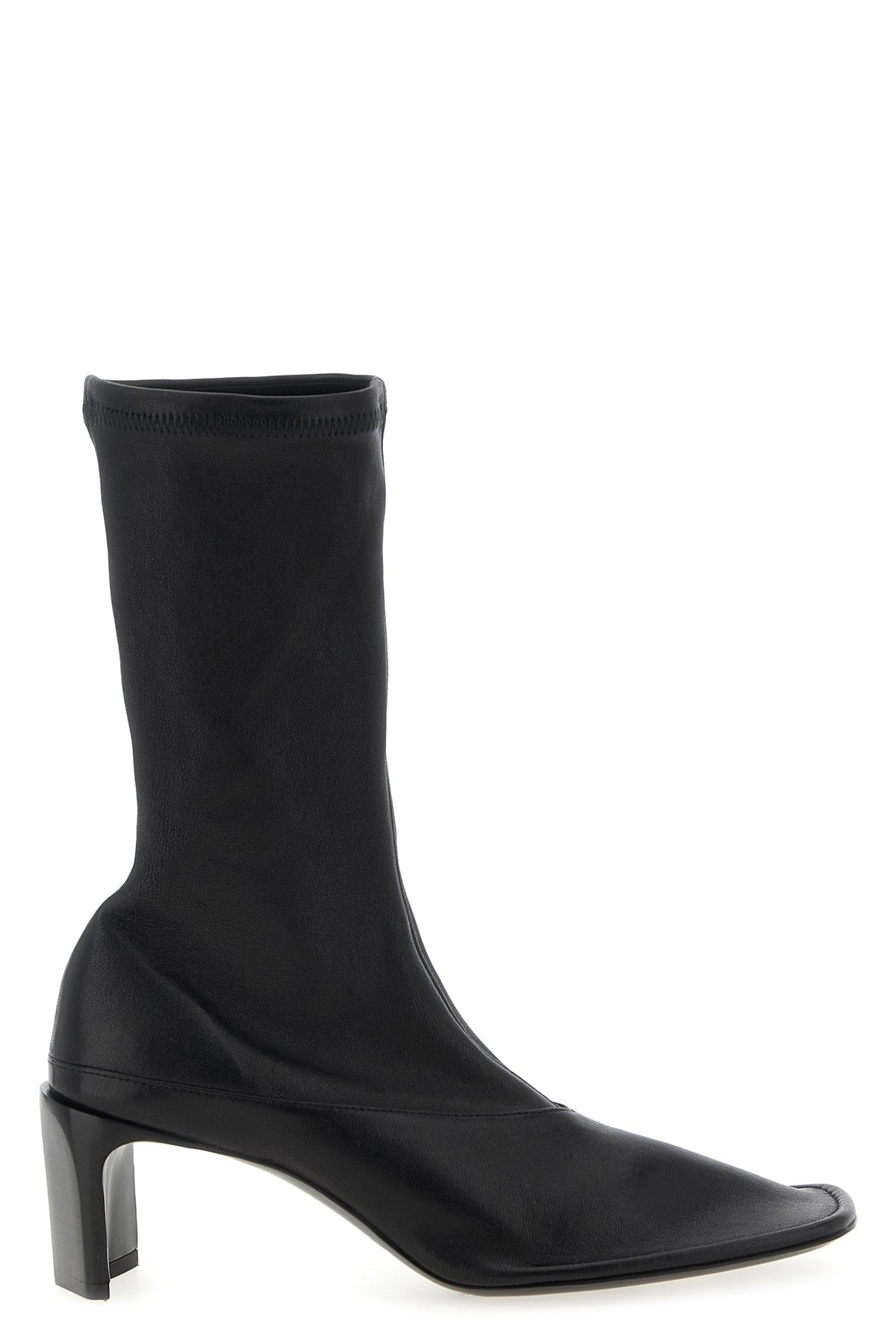 stretch nappa leather ankle boots