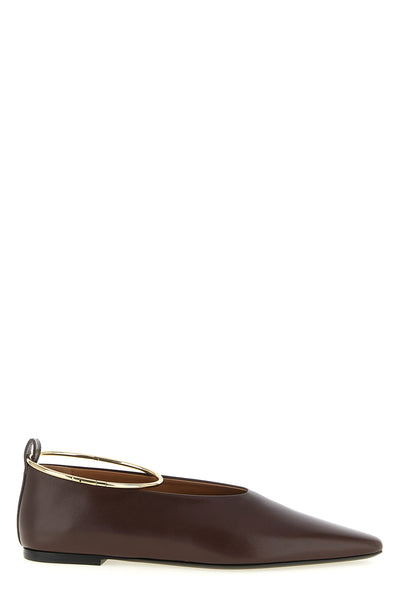 ring leather ballet flats