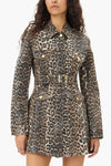 mini dress in leopard print cotton denim