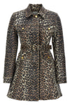 mini dress in leopard print cotton denim