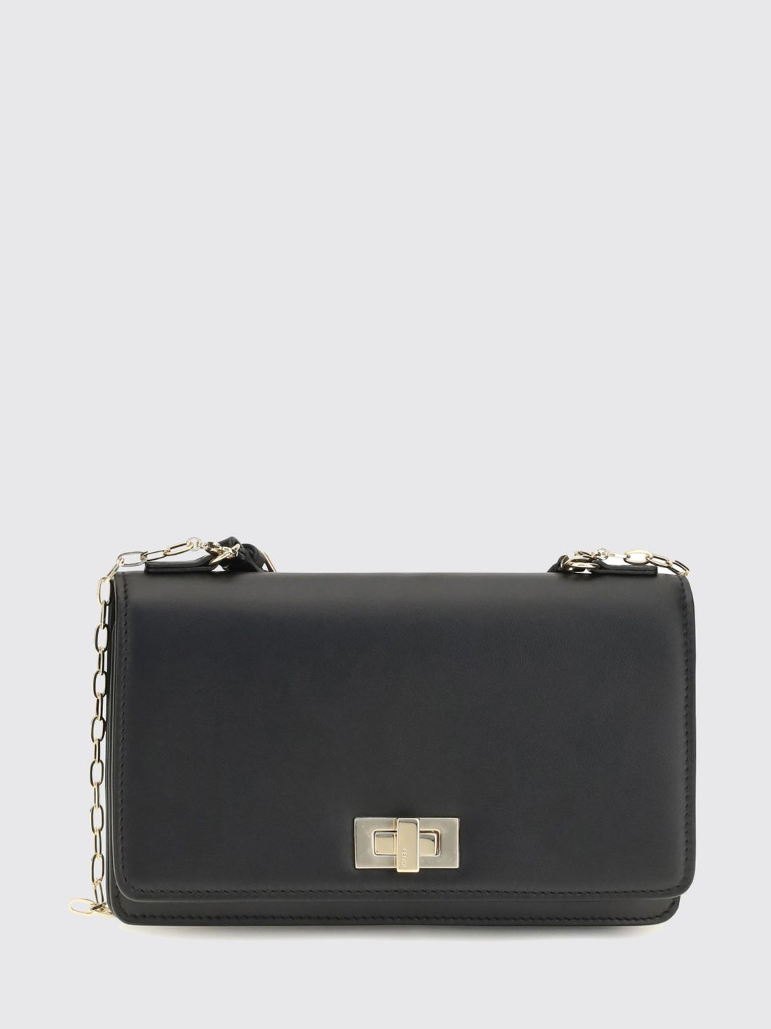 FENDI OS peekaboo wallet on chain in calfskin with ff monogram