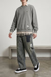used-effect cotton sweatshirt