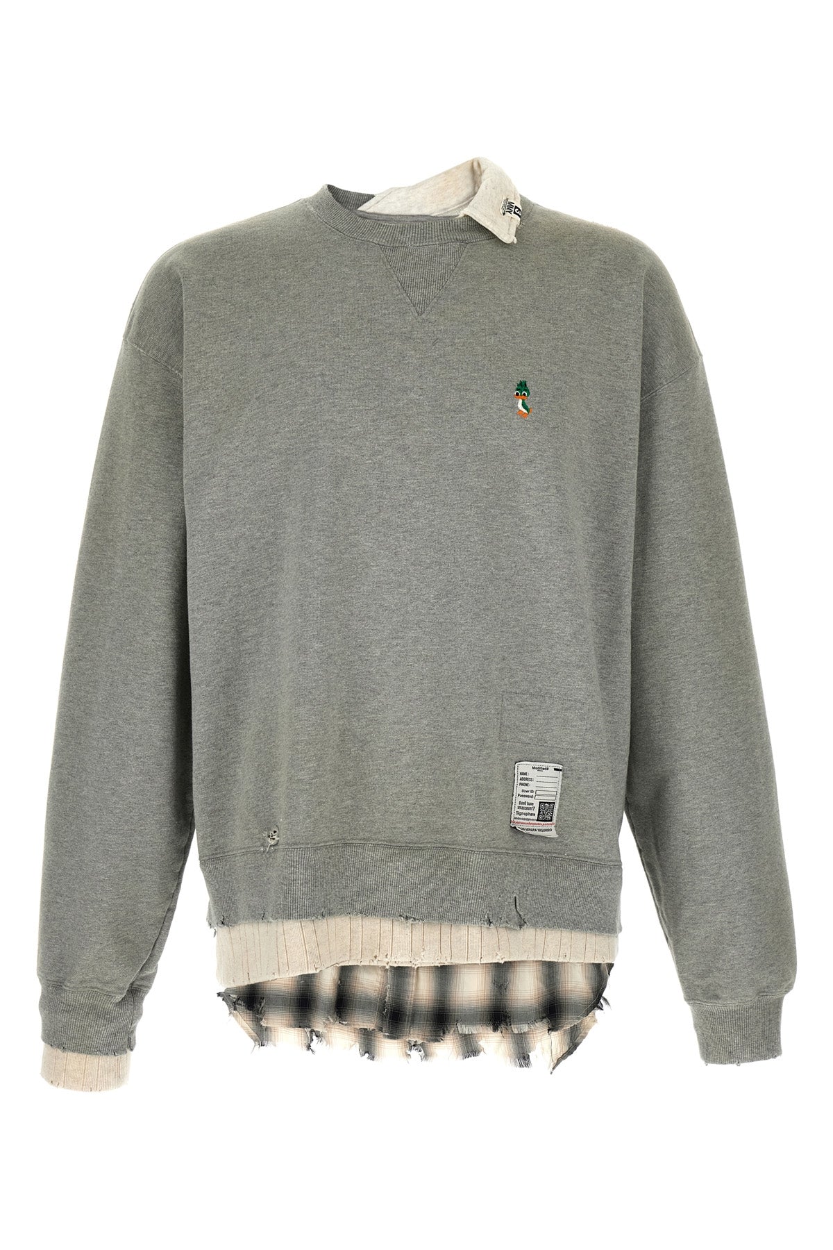 used-effect cotton sweatshirt