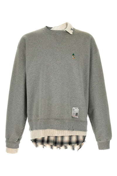 used-effect cotton sweatshirt